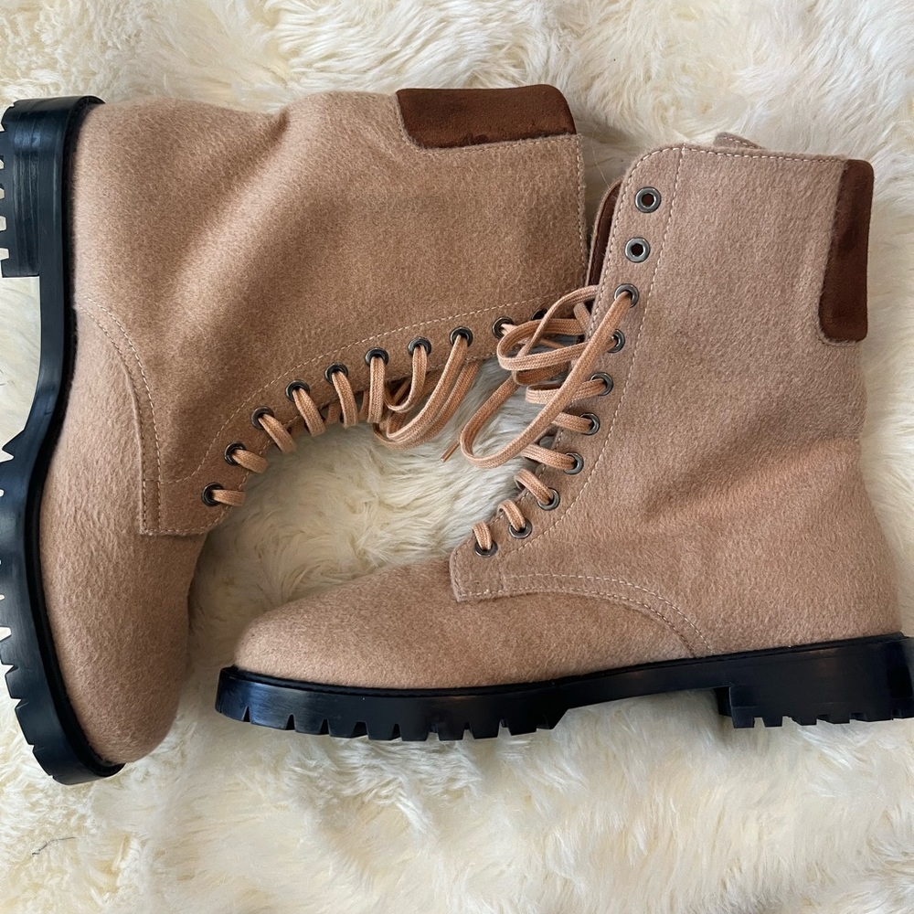 NWOT Lafayette 148 New York Combat Boots size 39 1/2